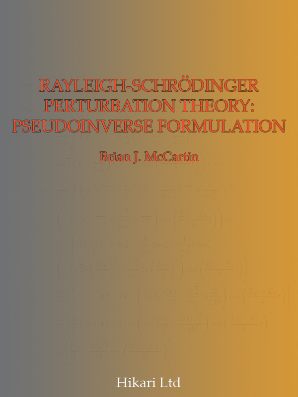 RAYLEIGH-SCHRODINGER PERTURBATION THEORY: PSEUDOINVERSE FORMULATION